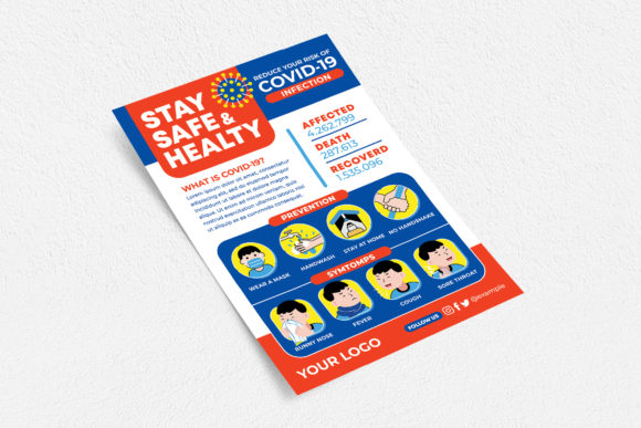 Download Stay Safe &amp; Health Flyer Print Templates - Print template Collection