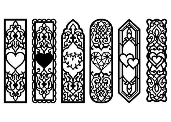 Download Luxury Ornamental Heart Bookmark EPS - Ornament Collection