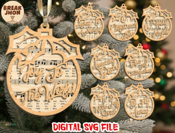 Download Holiday Laser Cut Ornaments Svg Bundle - Ornament Collection