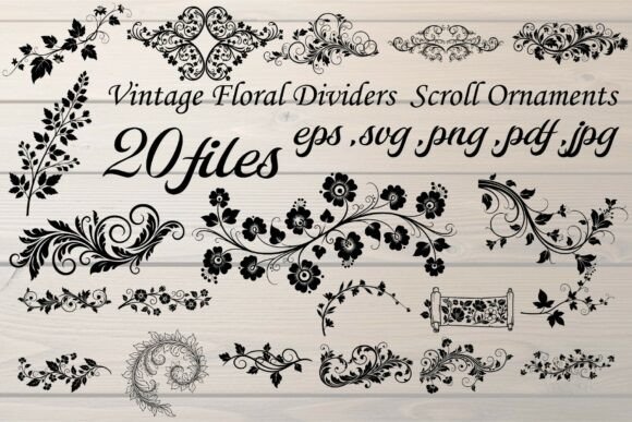 Download Vintage Floral Divider Scroll Ornaments - Ornament Collection