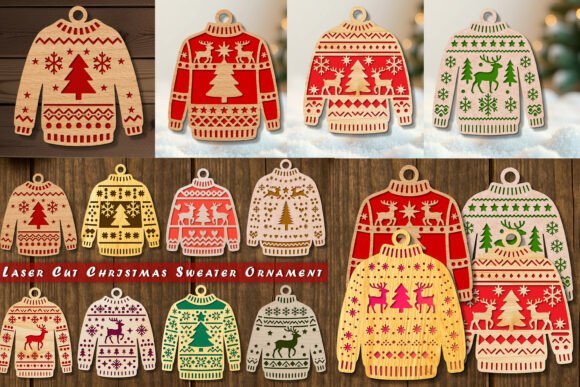 Download Laser Cut Christmas Sweater Ornaments - Ornament Collection
